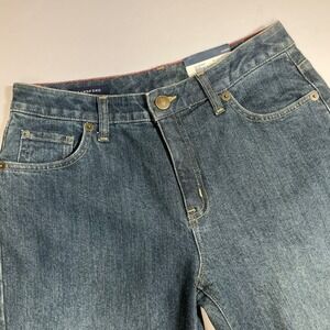 NWT Lands' End Stretch Boot Cut Jeans‎ Dark Wash Denim Classic Fit Size 8 31